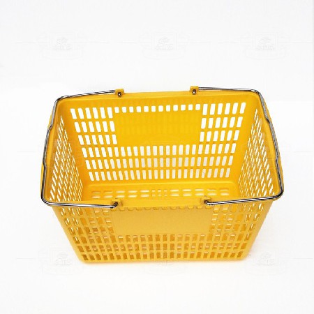 Plastic shopping basket (iron handle yellow)