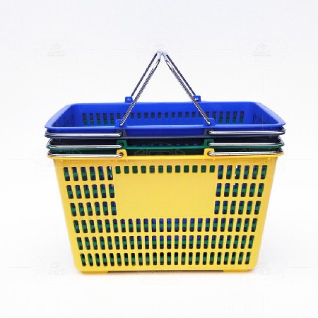 Plastic shopping basket (iron handle gray)